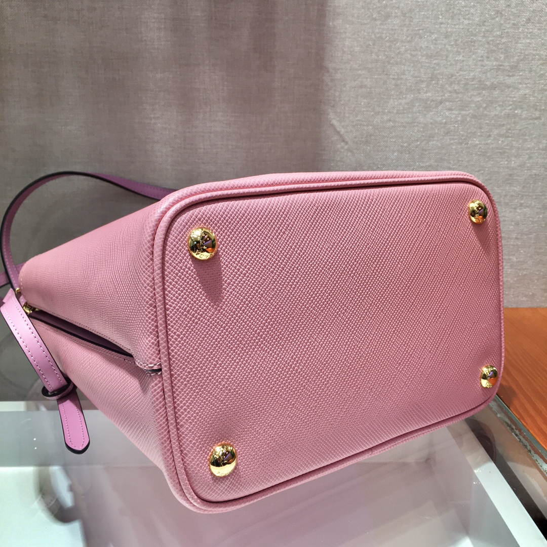 Prada Medium Panier Saffiano Leather Bag Pink 1BA212